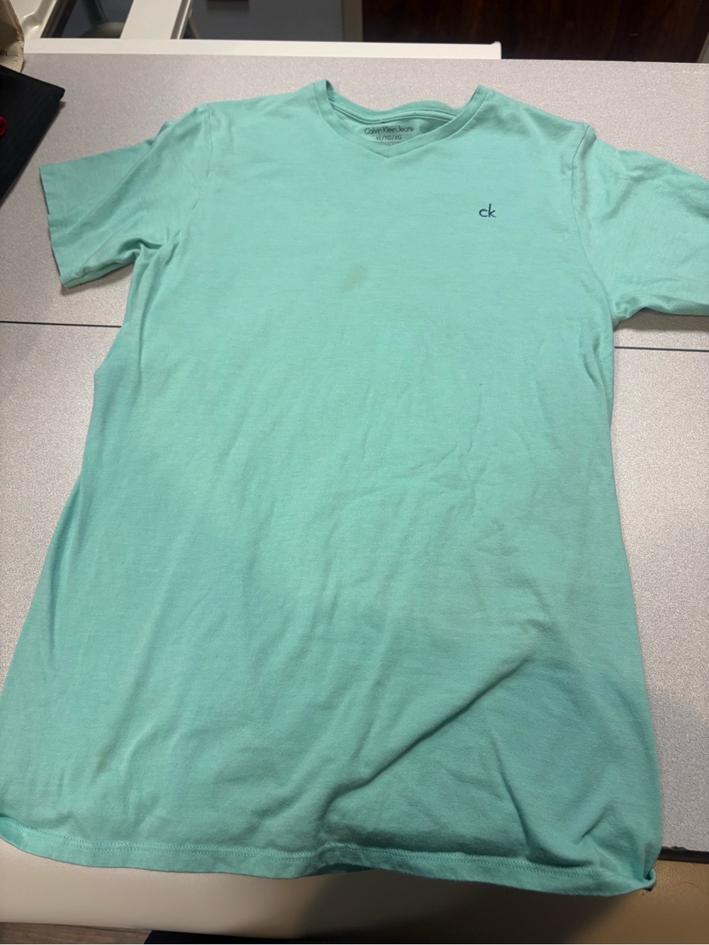 Calvin Klein Men's Mint Green CK Logo Crew Tee